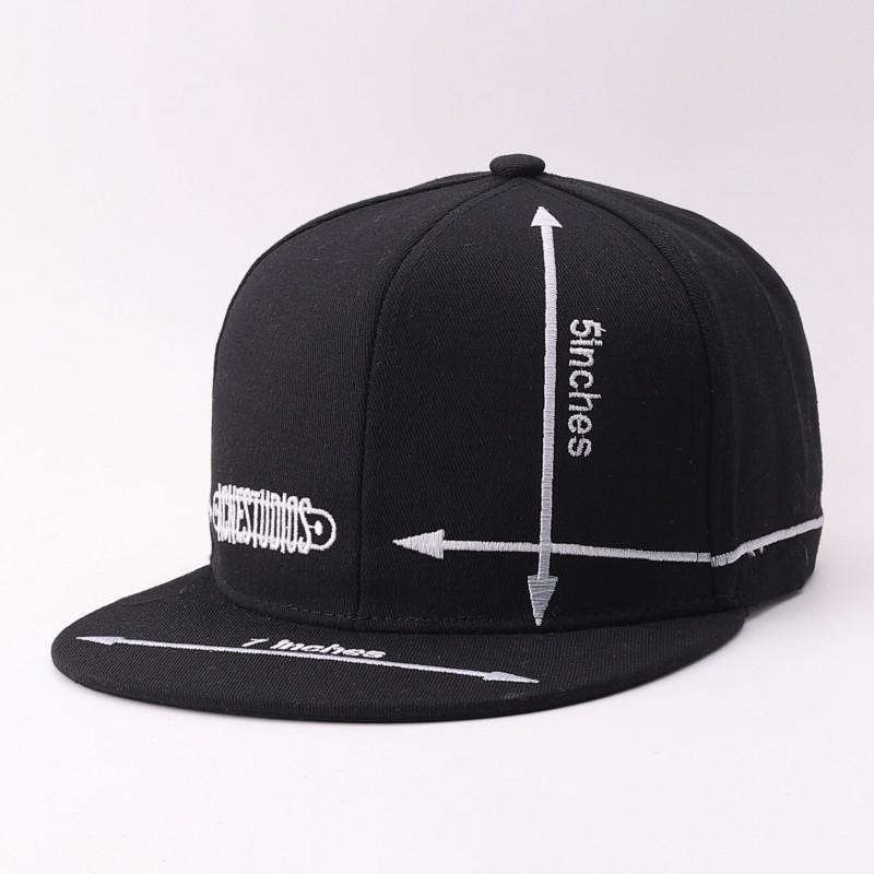 Flat Brim Baseball Cap Hip Hop Style Embroidered Sun Hat Men Women