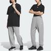Adidas Штаны с логотипом, однотонные, флисовые, с толстыми манжетами, свободные, трикотажные, спортивные штаны унисекс, средне-серые IV7608