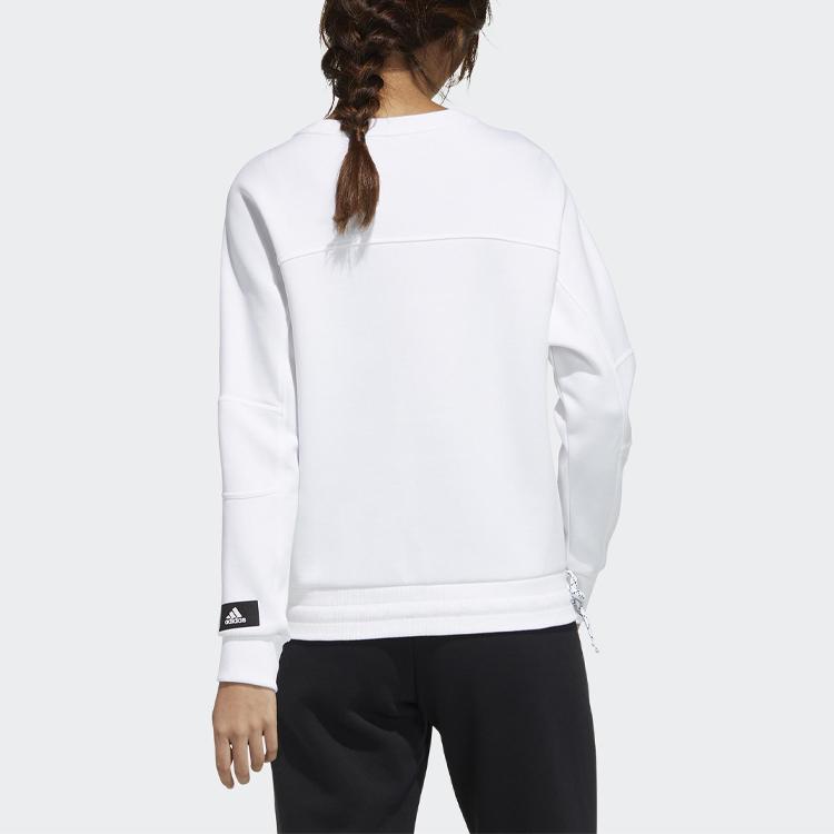 adidas Толстовка Streifen свободного кроя и женская толстовка с круглым вырезом, белая GP0719