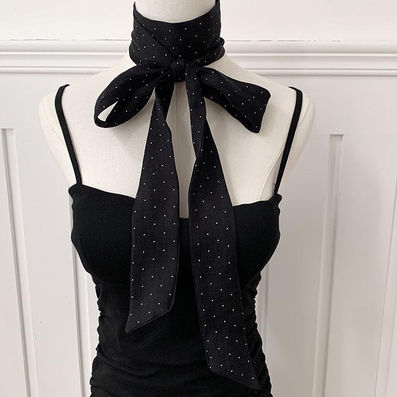 Long Silk Scarf New Fashion High Sense Small Scarf Versatile Long Bag Ribbon Decorative Headband Belt