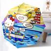1pc Hello Kitty Nautical Adventure Automatic Opening Umbrella - Portable Tri-Fold Design with 8-Bone Iron Frame, Perfect for Outdoor Use, Festive Gift