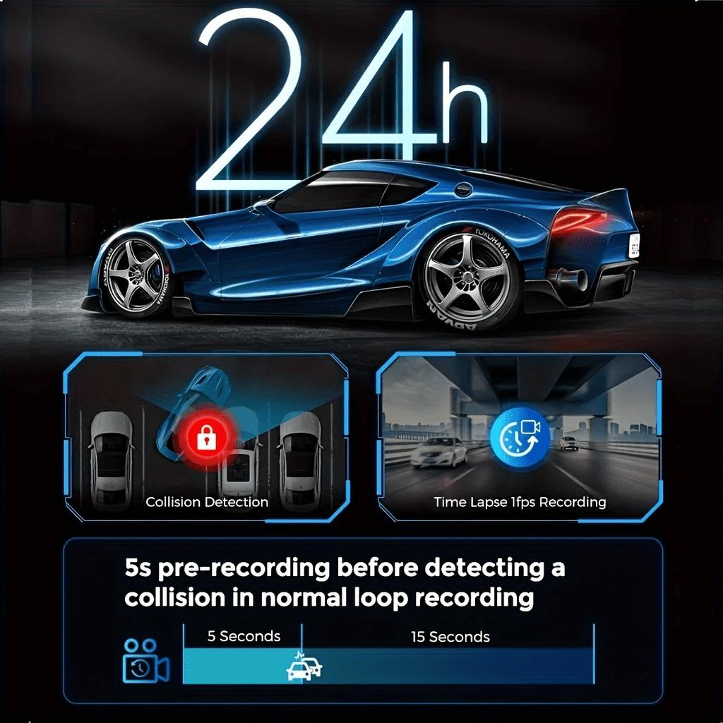 Видеорегистратор 4K камера для автомобиля видеорегистратор GPS Wi-Fi 24-часовой монитор парковки видеорегистратор ночного видения спереди и сзади 3 видеорегистратора камера видеорегистратор