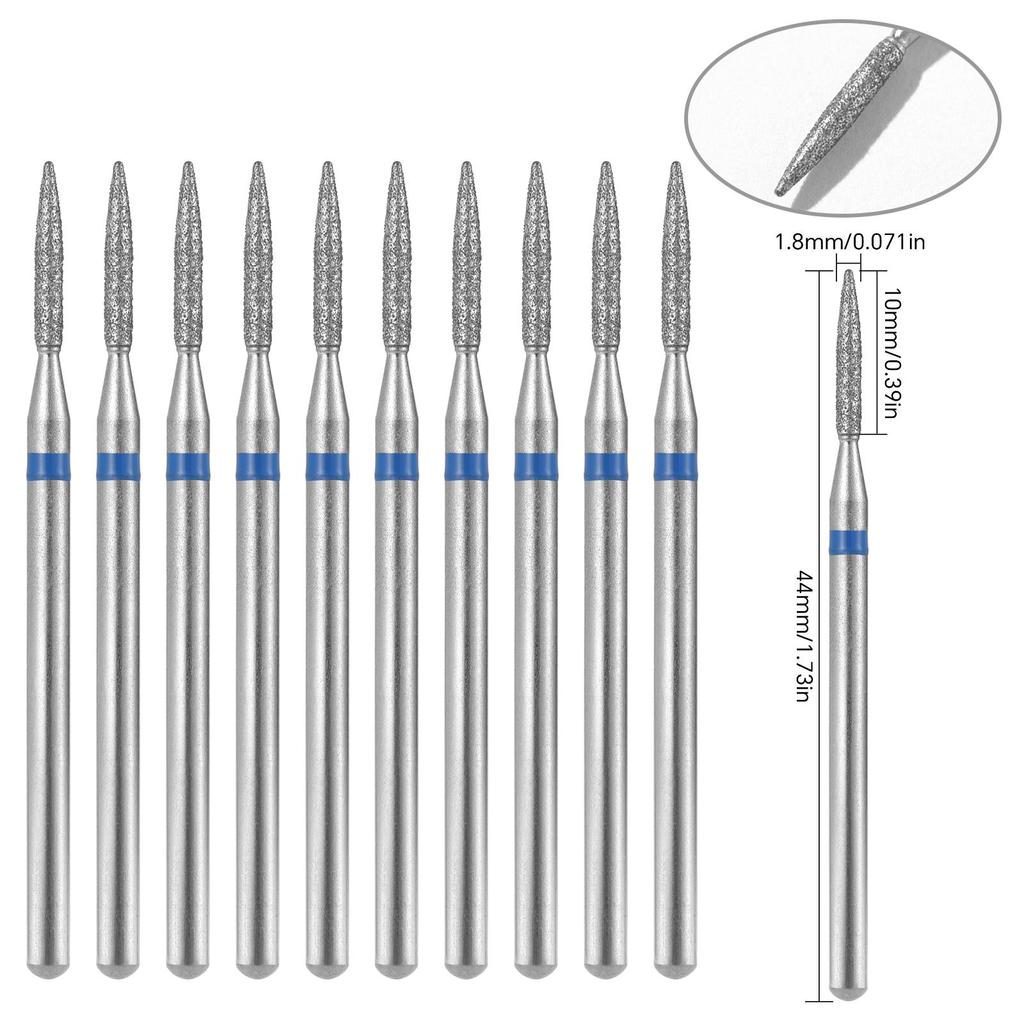 10 шт., алмазные фрезы, набор сверл для ногтей, аксессуары для маникюра, педикюра, электрическая машина, кисточка для ногтей, инструменты для заусенцев