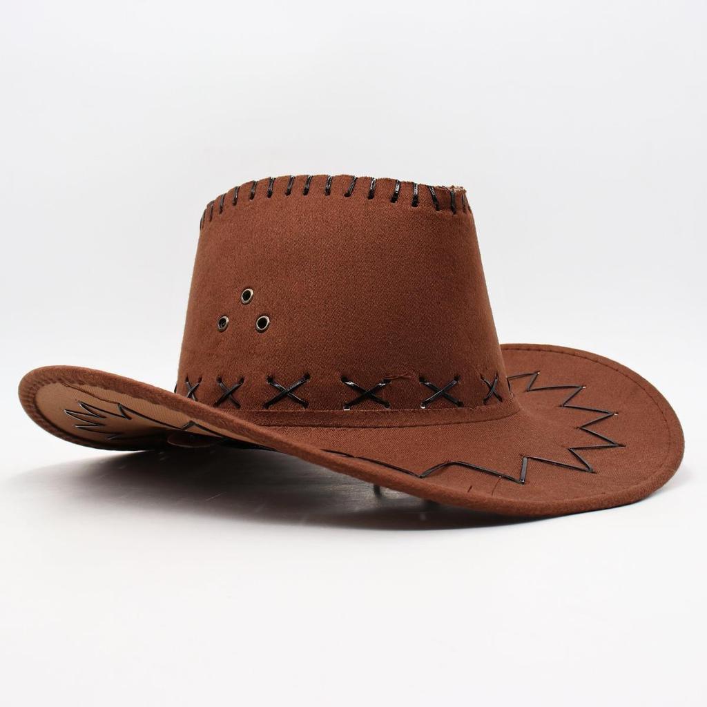 Ковбойская шляпа замшевая корейская версия шляпы от солнца для мужчин и женщин, пляжная шляпа для отдыха на траве, шляпа для верховой езды