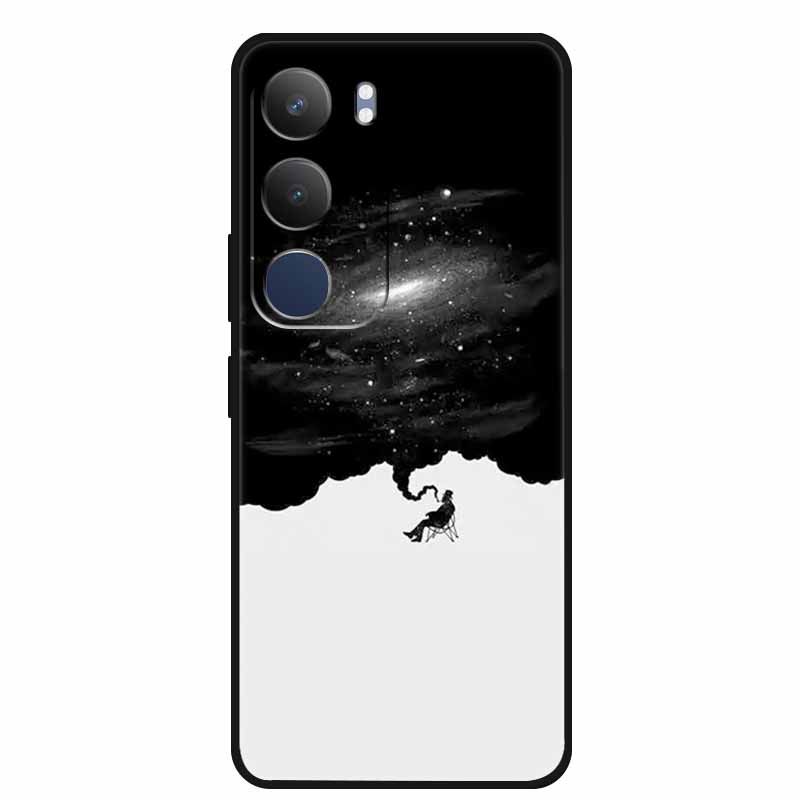 Чехол для Vivo Y29 V2420 Мягкий Силиконовый ТПУ Чехол для Телефона Пылезащитный Capa Для Vivo Y29 Y 29 5G Защитная Крышка Милый Кот Черный Coque
