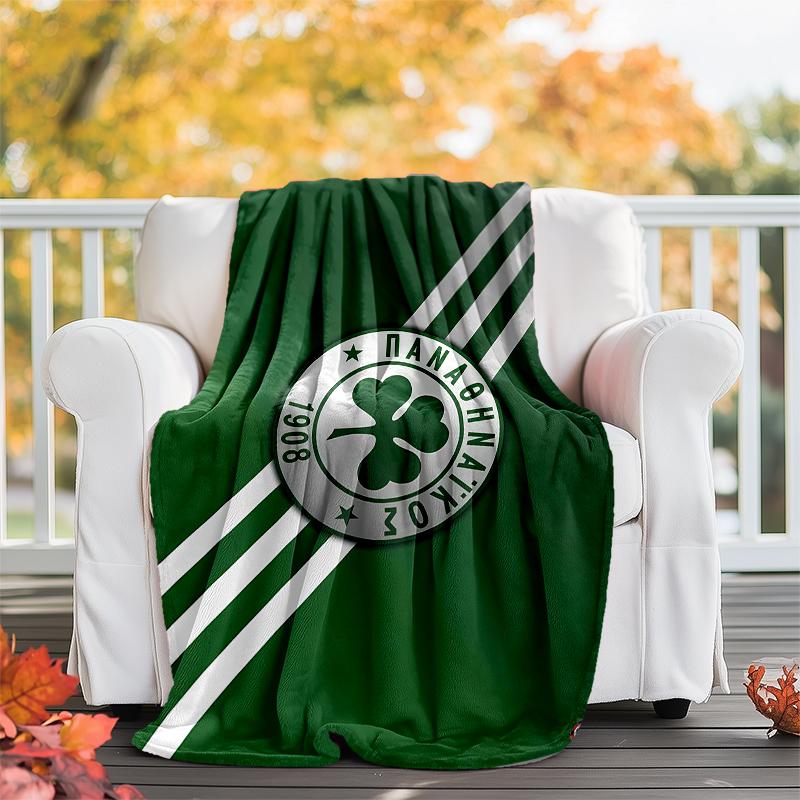 Panathinaikos FC printed throw blanket—soft,warm;versatile blanket for all seasons—perfect as &air-conditioning throw,nap blanket