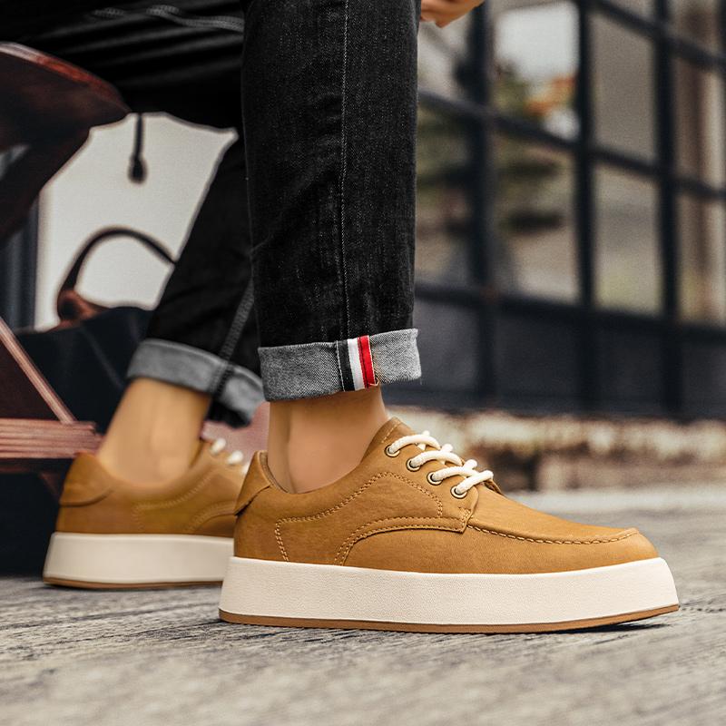 Модная мужская обувь класса люкс, повседневная обувь на шнуровке для мужчин, новое поступление, удобная обувь для ходьбы, классические кожаные туфли для скейтбординга для мужчин