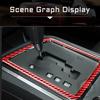 For Dodge Challenger 2008-2014 Red Carbon Fiber Gear Shift Frame Cover Trim