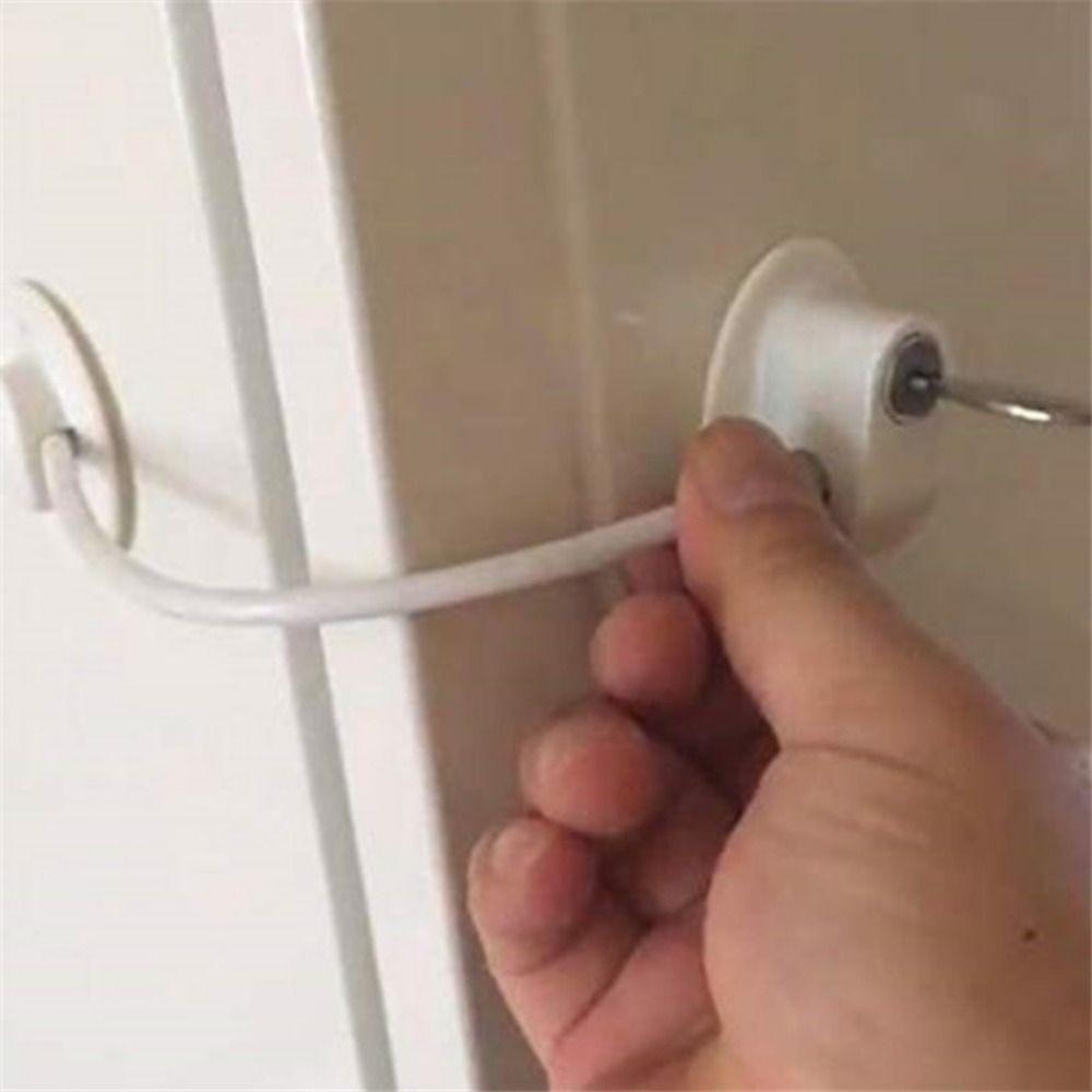 Stainless Steel Cable Baby Safety Lock Self-adhesive Security Lock with Keys Window