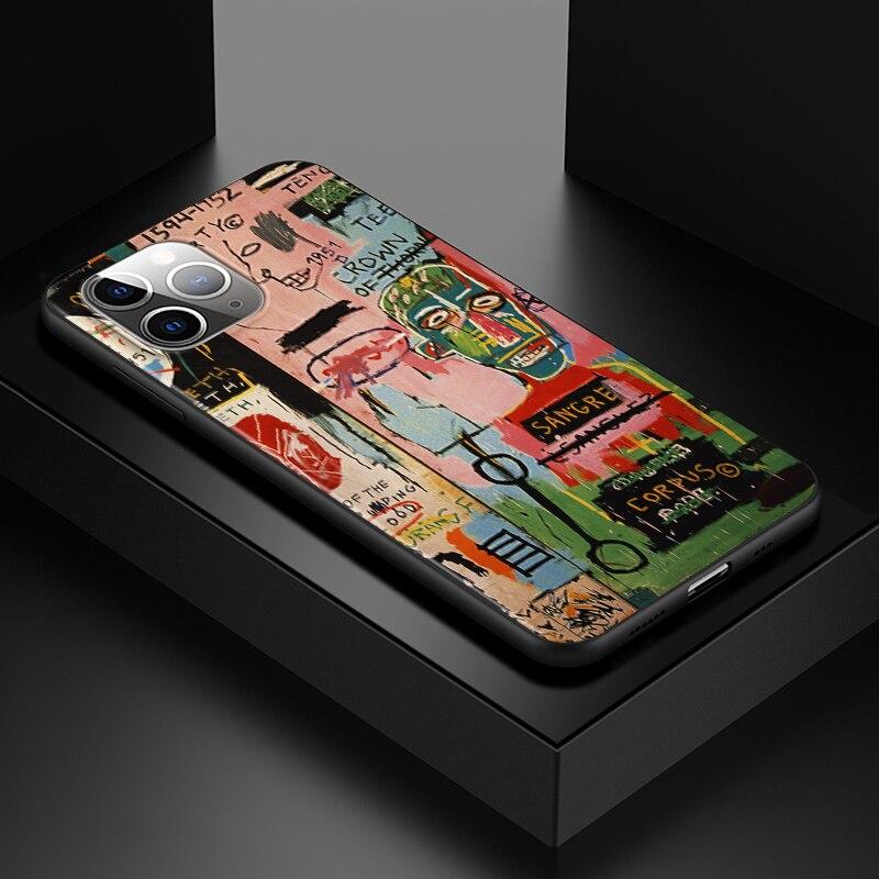 Мягкий черный чехол для телефона Jean Michel Basquiat Art Graffiti для Apple iPhone 13 12 11 SE XS XR X 7 8 6 5 S mini Plus Pro MAX 2020