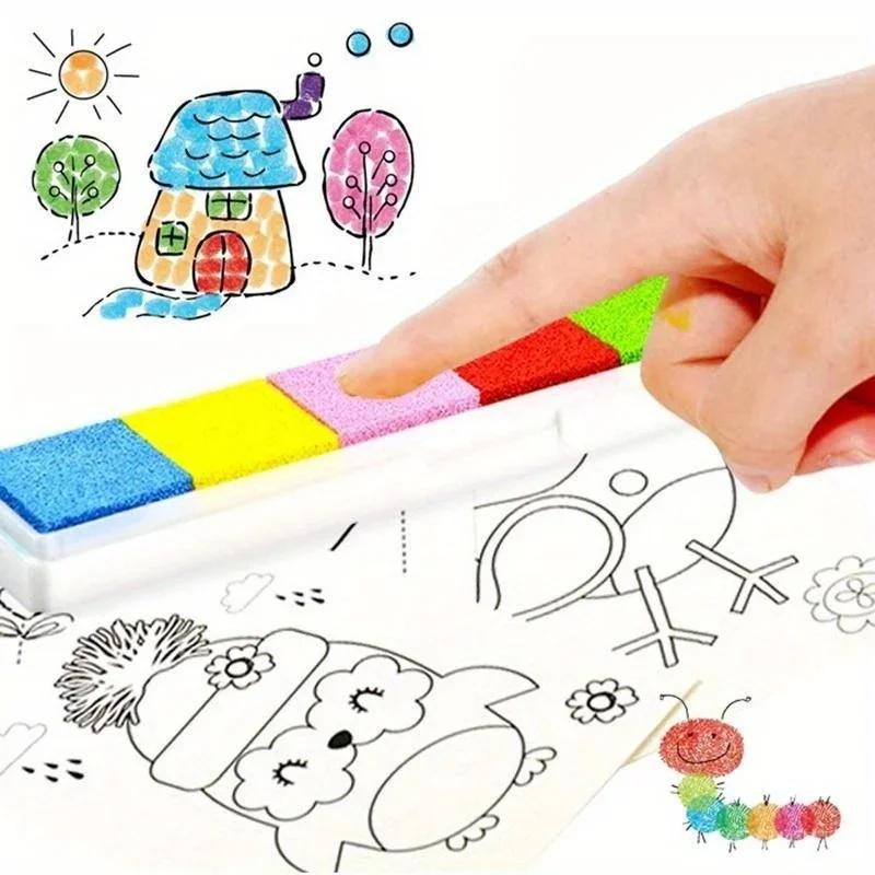 1set  Scrawl Finger Painting Nontoxic Watercolour Craft Set DIY Play Tools Accessories Hand Printed Color Painting