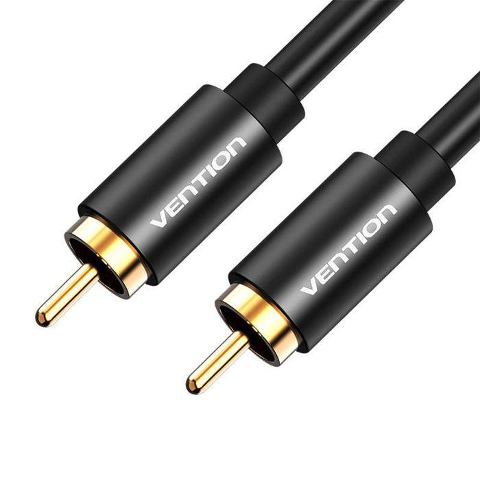 Аудиокабель RCA - VENTION - VAB-R09-B200 - 2 м - Черный - Позолоченные контакты
