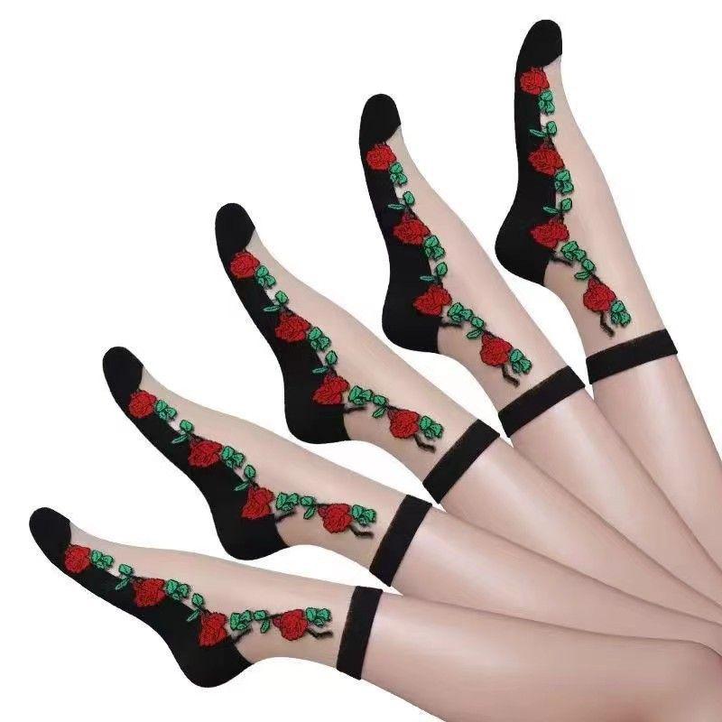 1/3/5/10 пар женских кружевных носков, летние модные сексуальные прозрачные тонкие носки, женские нескользящие ультратонкие носки, женские носки до щиколотки