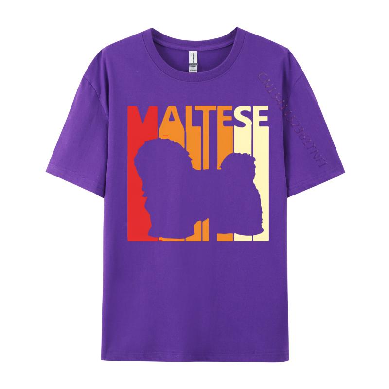 Fashionable Maltese Vintage Cute Maltese Mom dad A T Shirt For Unisex Funny Cotton T Shirts Youthful Teeshirt