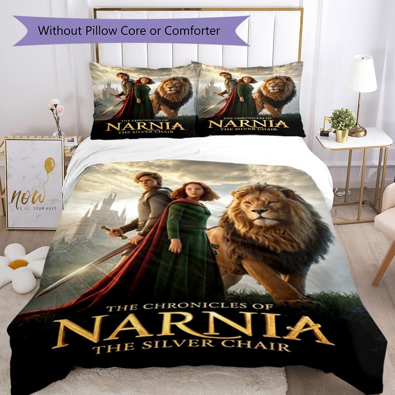 3pcs The Chronicles of Narnia Bedding Set Duvet Cover Closure Includes 1 Duvet Cover & 2 Pillowcases, Soft and Comfortable for All Seasons.