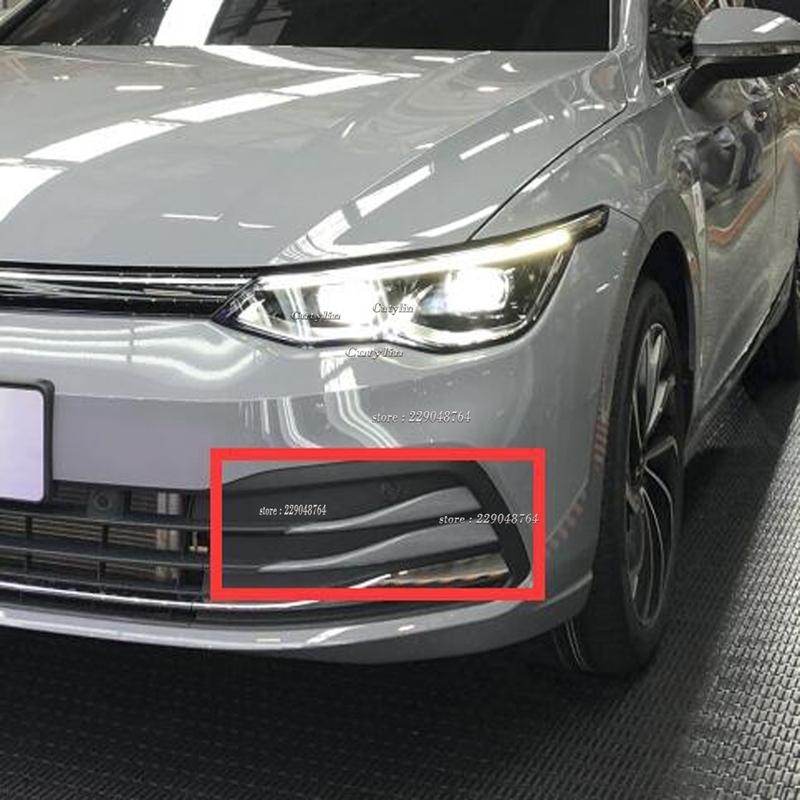 For Volkswagen VW Golf 8 MK8 280TSI Pro ABS Chrome Front Fog Light Cover Trim Bezel Garnish Foglight Bumper Styling