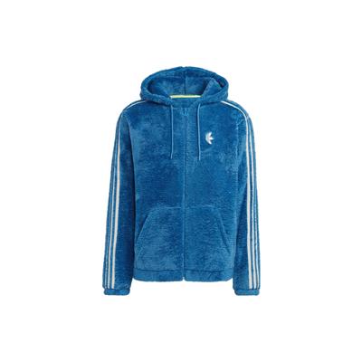 adidas Мужская толстовка с капюшоном Originals с вышитым логотипом и тремя полосками, цвет индиго IJ9087