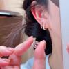 Простые серьги-кольца из серебристого циркония, простые изысканные маленькие темпераментные серьги, женские модные универсальные серьги в холодном стиле