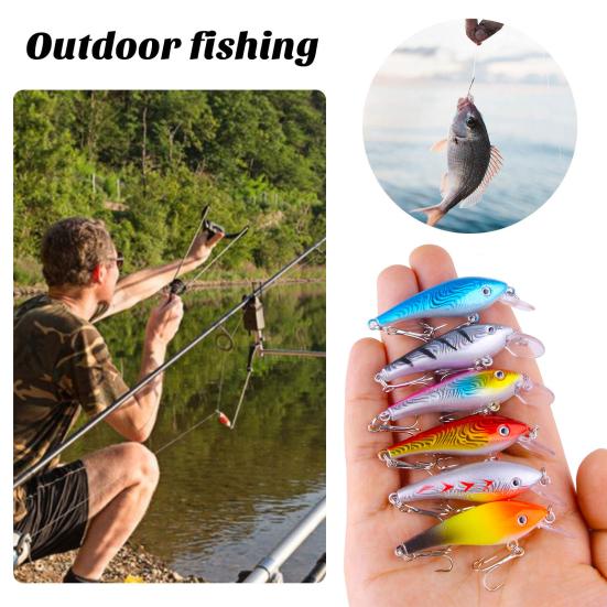 10 шт. Рыболовные приманки Жесткие приманки с тройными крючками 3D глаза Реалистичный вид Яркие цвета Мини-размер Портативные Искусственные приманки Свимбейты