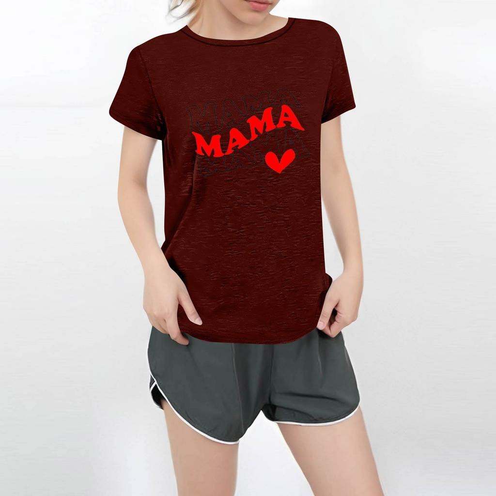 Женская повседневная футболка с круглым вырезом и короткими рукавами с принтом