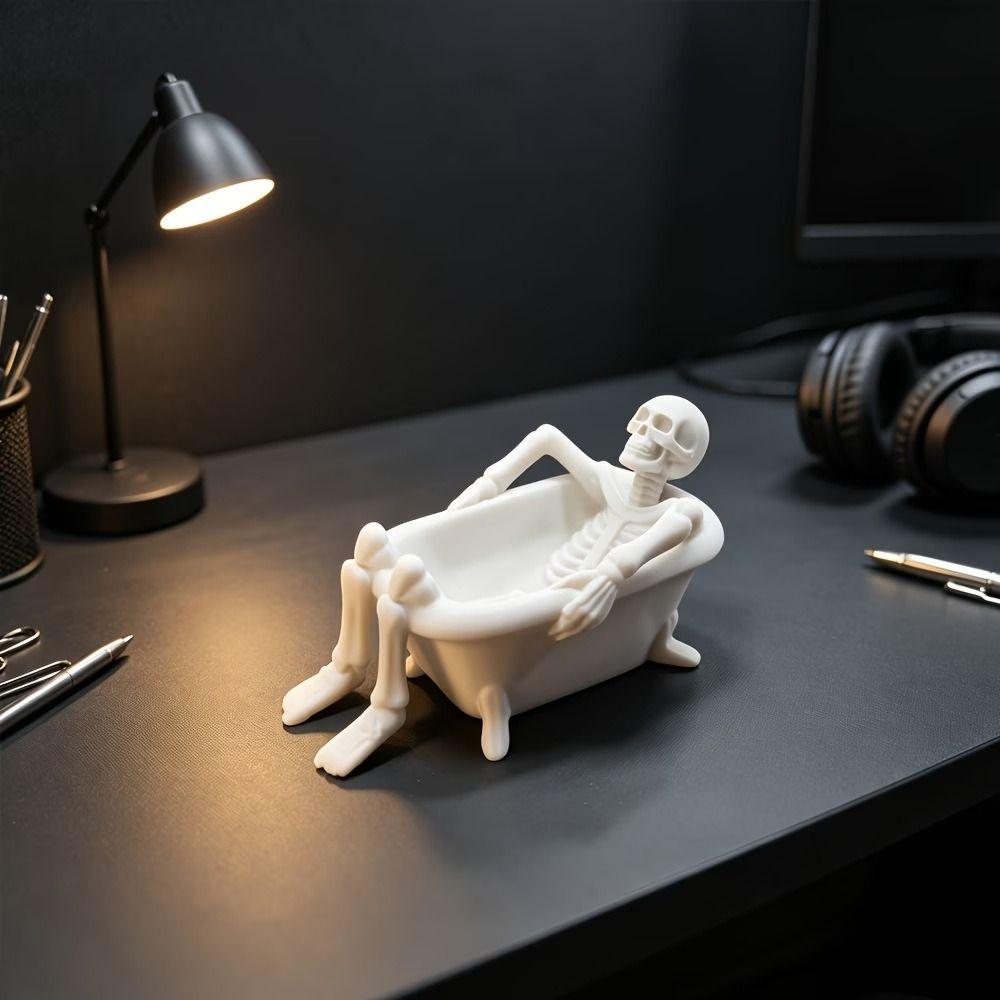 Well-Made Resin Trinket Organizer Smooth Surface Bathtub Tray Skeleton Tray Living Room
