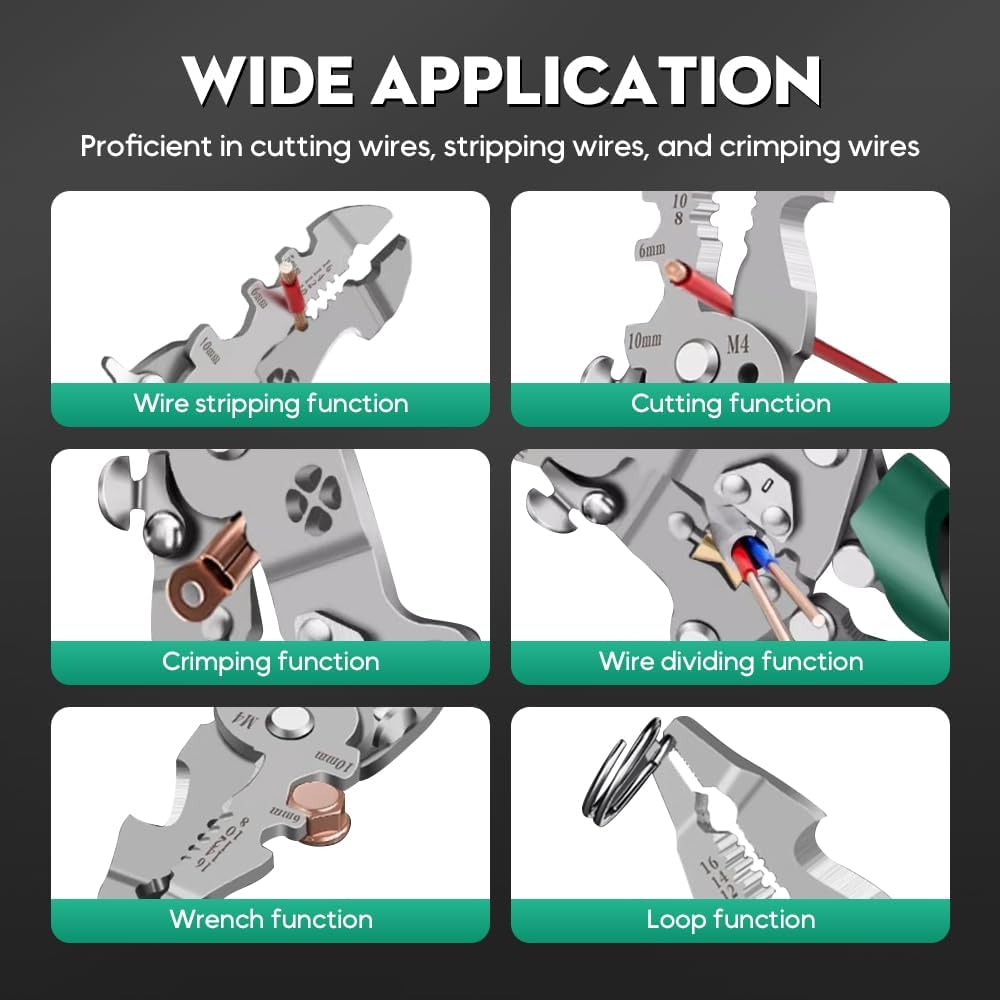 18 в 1 складной инструмент для зачистки проводов, многофункциональный складной инструмент для зачистки проводов, электрические плоскогубцы, для резки и вытягивания проводов, кабельные ножницы (К)