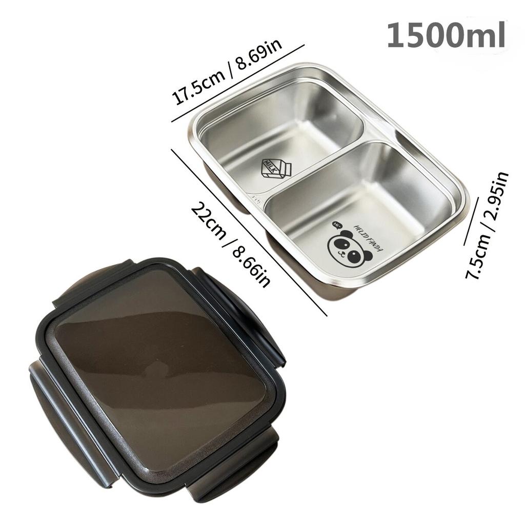 WORTHBUY Разделенный ланч-бокс бенто из нержавеющей стали 304, портативный герметичный контейнер для еды с отделениями для студентов и взрослых