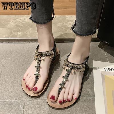 Модные сандалии Летние сандалии Женская верхняя одежда Чешские сандалии Французские туфли с бриллиантами