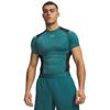 Under Armour HeatGear® Elite Тренировочная Фитнес Бег Легкая Дышащая Универсальная Футболка с Коротким Рукавом Мужские топы Ретро-Зеленый 6015382-338