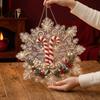 Festive Home Wall Decorations Christmas Faux Pearl Painting Suncatcher Art Kit, Acrylic Snowflake Shape Board Ornament Making Kits with Lace Edge, 3D