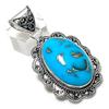 Natural Turquoise Gemstone 925 Sterling Silver Jewelry Pendant 2.32" i0O85