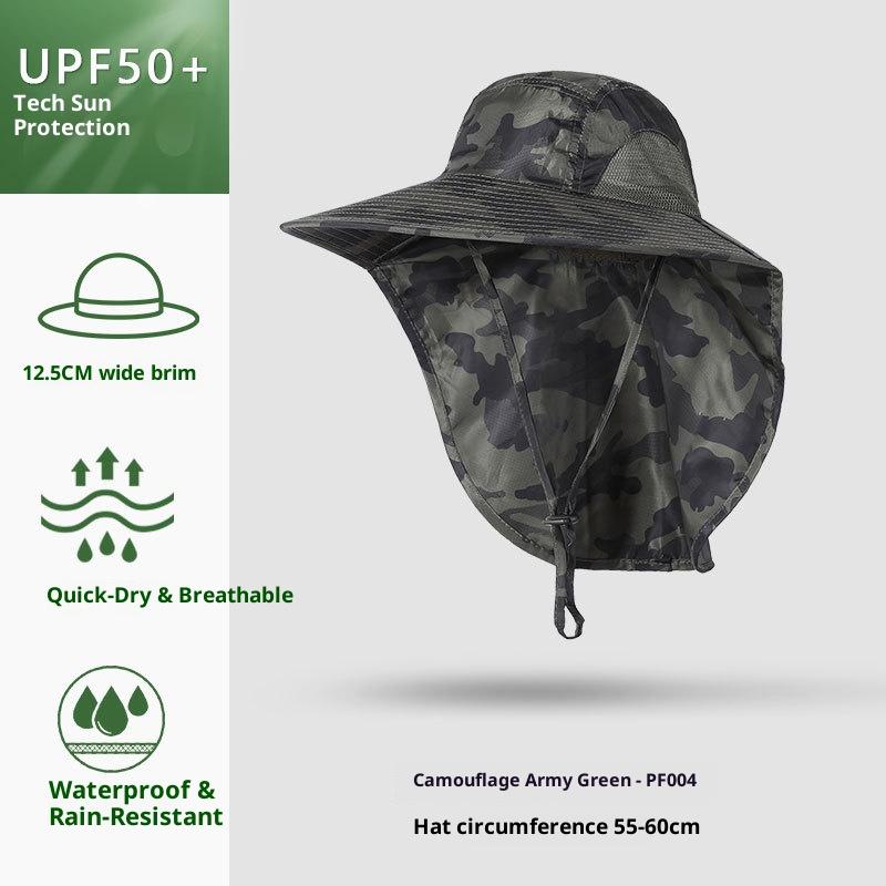 New Design Summer Nylon Outdoor Sunscreen Fisherman's Hat Large Brim Adjustable Quick-drying Breathable Waterproof Anti-UV