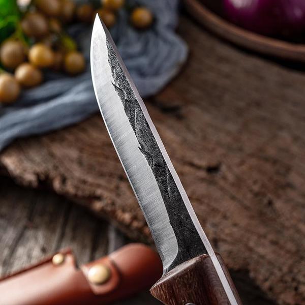 Stainless Steel Meat Cleaver Forged Boning Knife Butcher Knife Chef Knife with Sheath