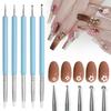 5Pcs/Set Silicone Clay Sculpting Nail Art Silicone Pen Dual Head Embossing Brush UV Gel Dotting Painting Pen Nail Drawing Tools