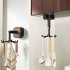 Suction Cup Hook Kitchen Utensil Hanger Under Cabinet Hook 360 Degrees Rotating 6-Claw Folding Hook for Bathroom Bedroom Closet Door Wall