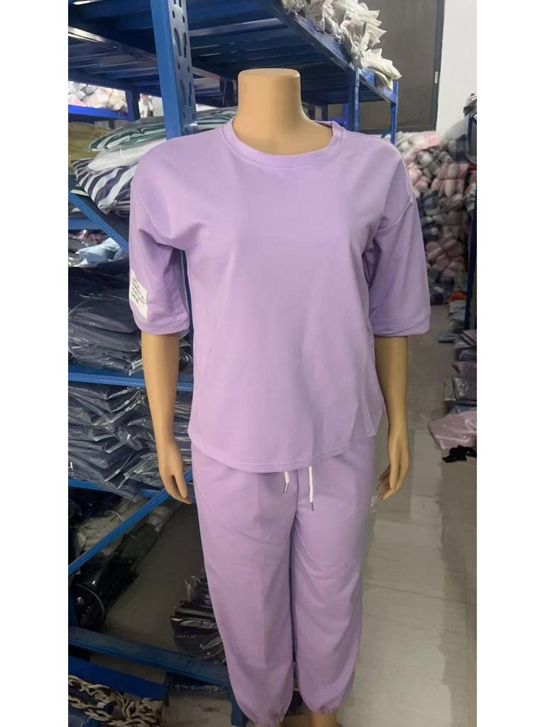 Летний женский повседневный комплект с офсетной печатью, 2025