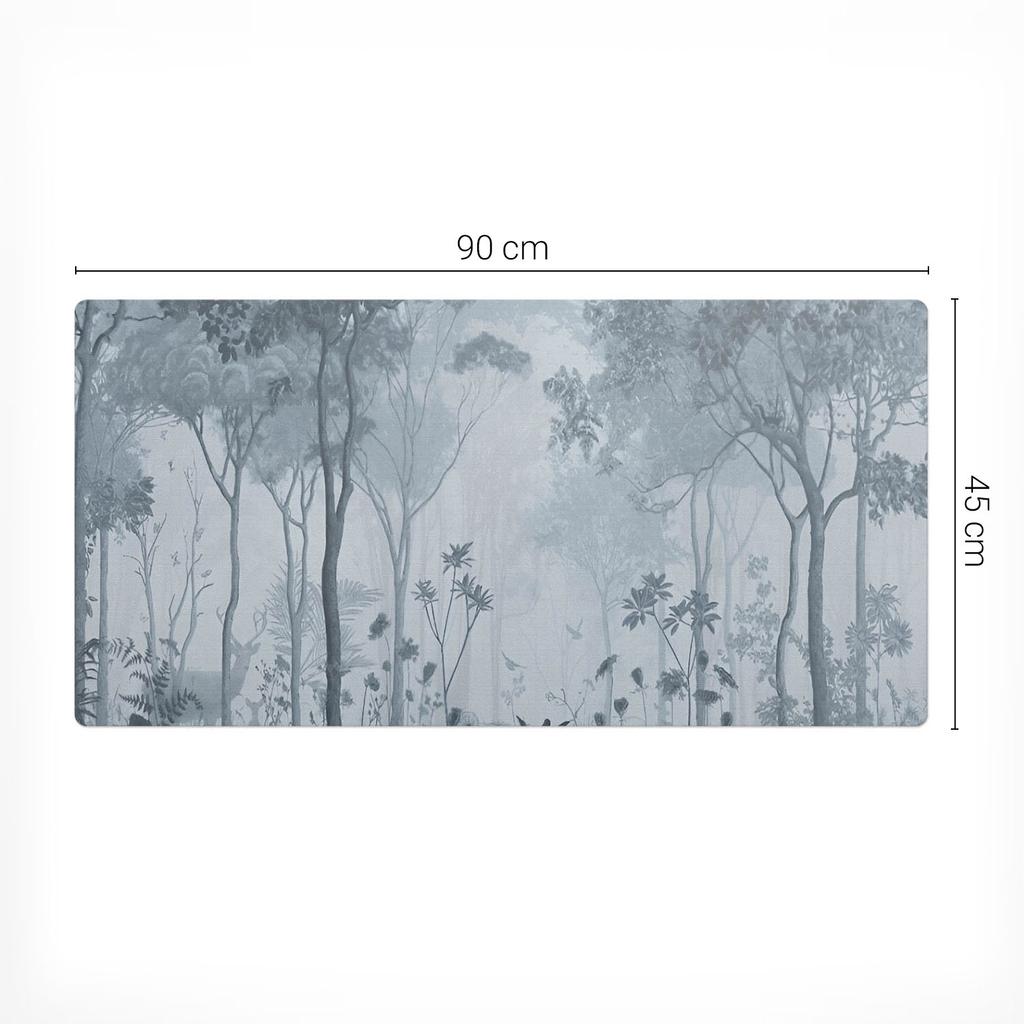 Protective Mat Desk Pad Table Top Forest Fog Landscape 90x45 cm