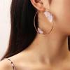 Big Round Circle for Women Girls Fashion Temperament Lady Gifts New Hot 1 Pair Double Butterfly Gold Hoop Earrings Creative Gift
