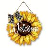Sunflower Door Sign Welcome, Door Hanger for Front Door Decorative Wreath,Hanging Farmhouse Porch, Spring Decorations, New Year's Party Decoration