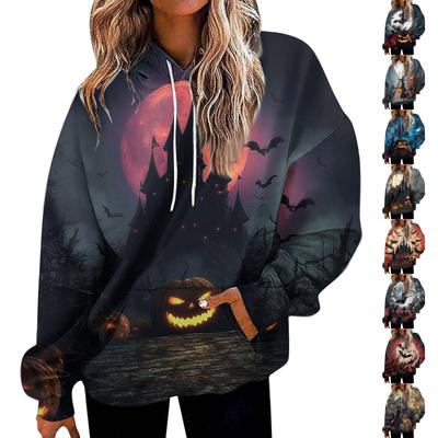 Женская модная толстовка с принтом, повседневная толстовка с капюшоном и карманами