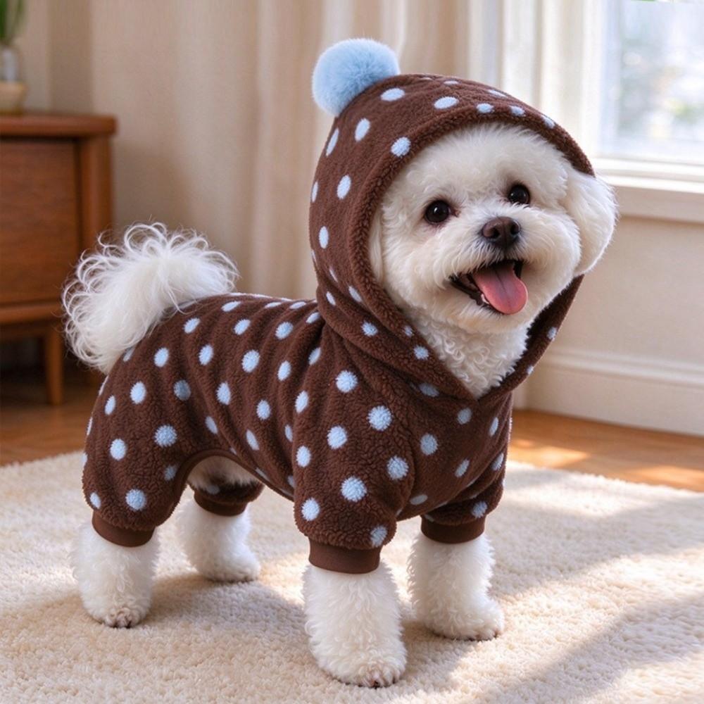 Soft Plush Winter Dog Clothes Thickened Warm Dog Jumpsuit Pet Traction Suit Autumn Winter