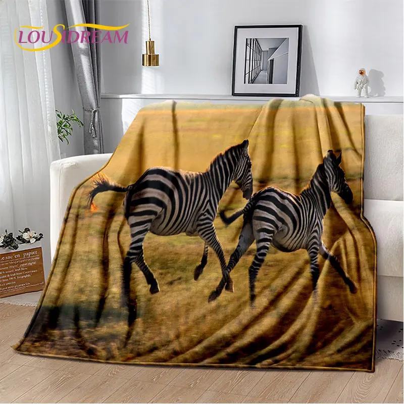 Wild Animal Zebra Soft Plush Blanket,Flannel Blanket Throw Blanket for Living Room Bedroom Bed Sofa Picnic Cover Bettdecke Kids