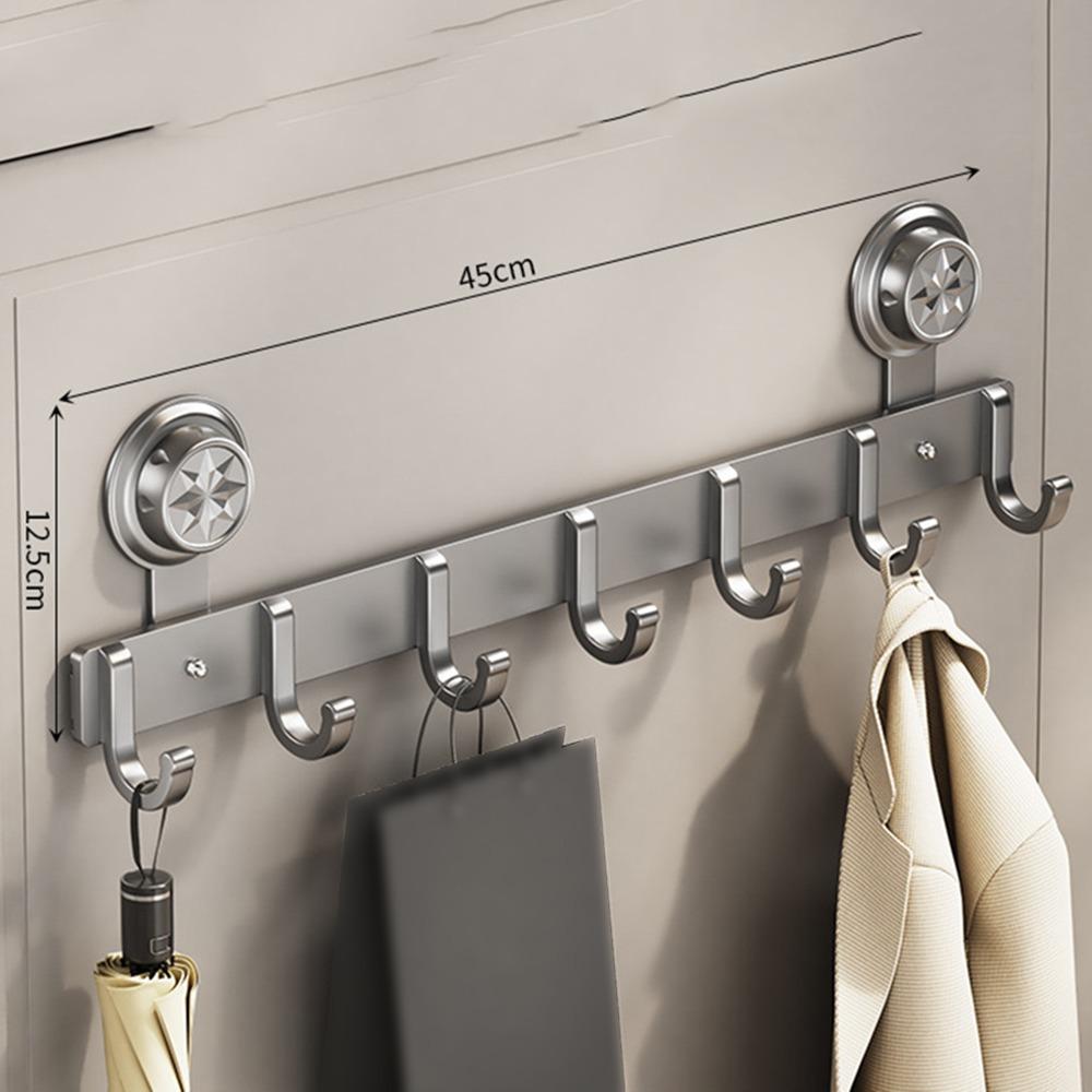 4/5/6/7/8 Hook Suction Cup Door Hook Waterproof Hanging Coat Holder Wall Clothes Hanger Clothes