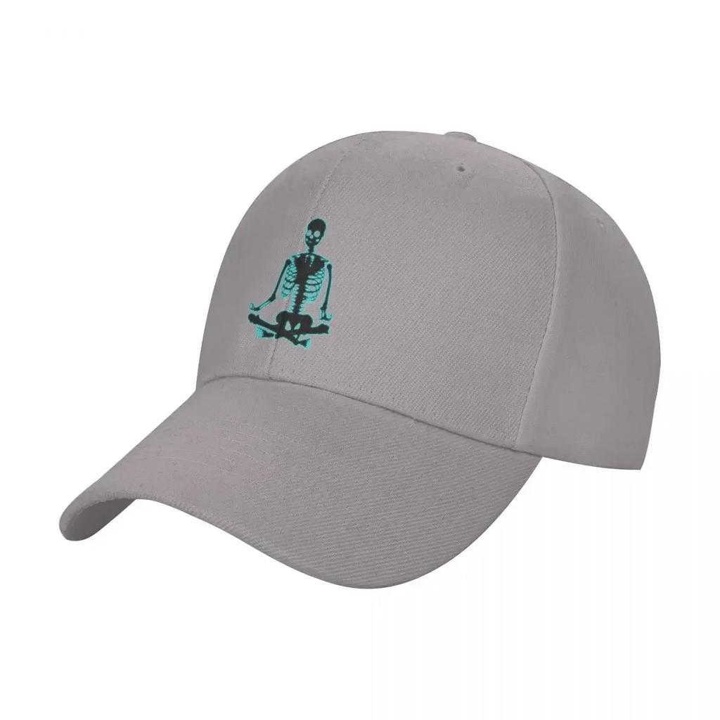 Skeleton Meditating Blue Glow Baseball Cap birthday Sun Hat Unisex Luxury For Girls Unisexs