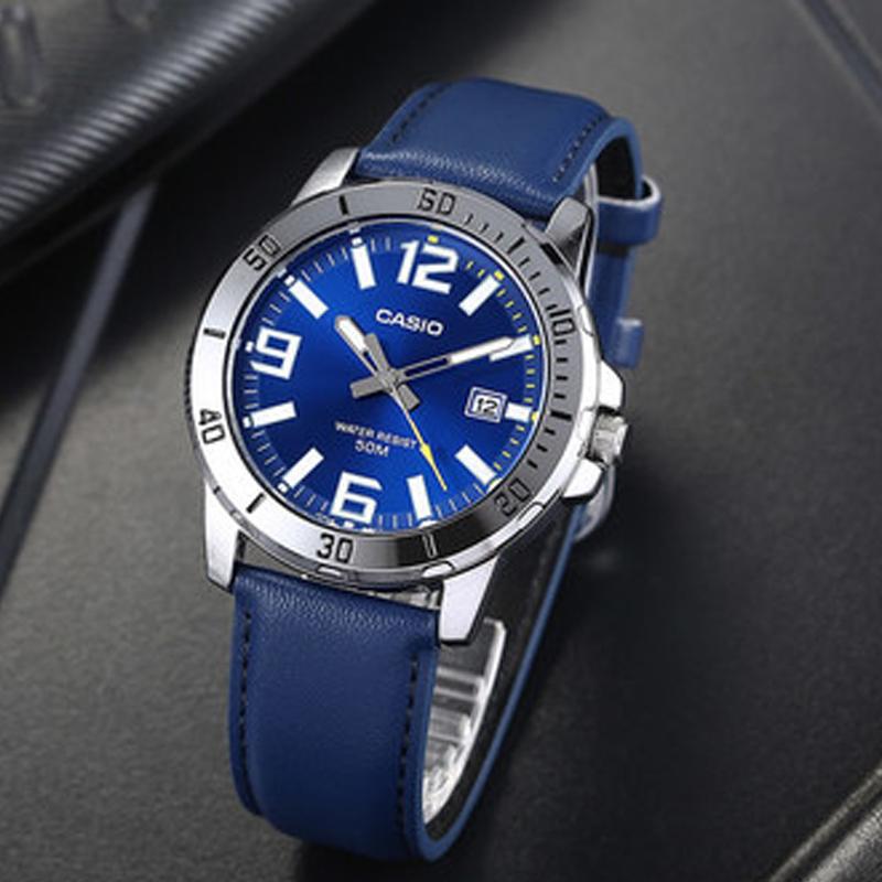 Casio Мужские часы Стандартная серия 45 мм Синие MTP-VD01L-2BV MTP-VD01L-2BV