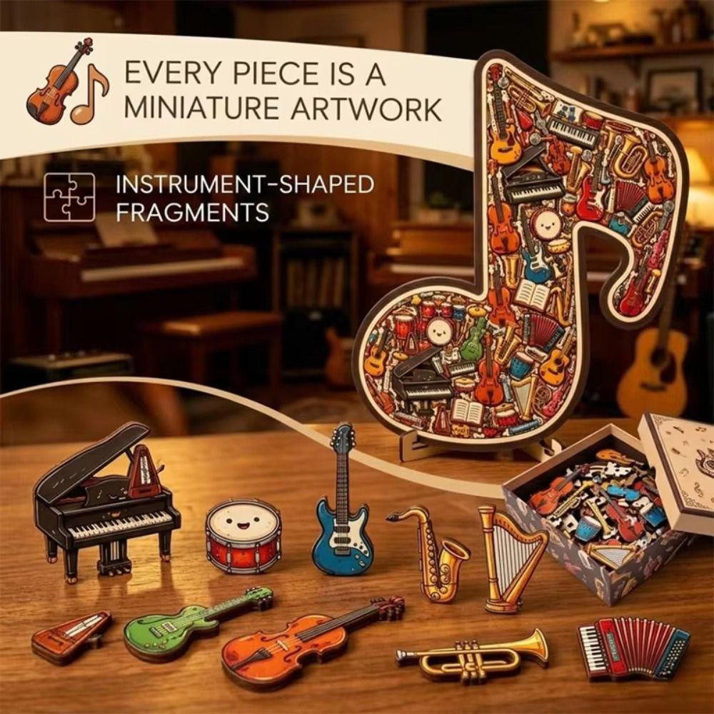 Wooden Material Musical Instrument Puzzle Ornament Musical Instrument Puzzle Music Lovers