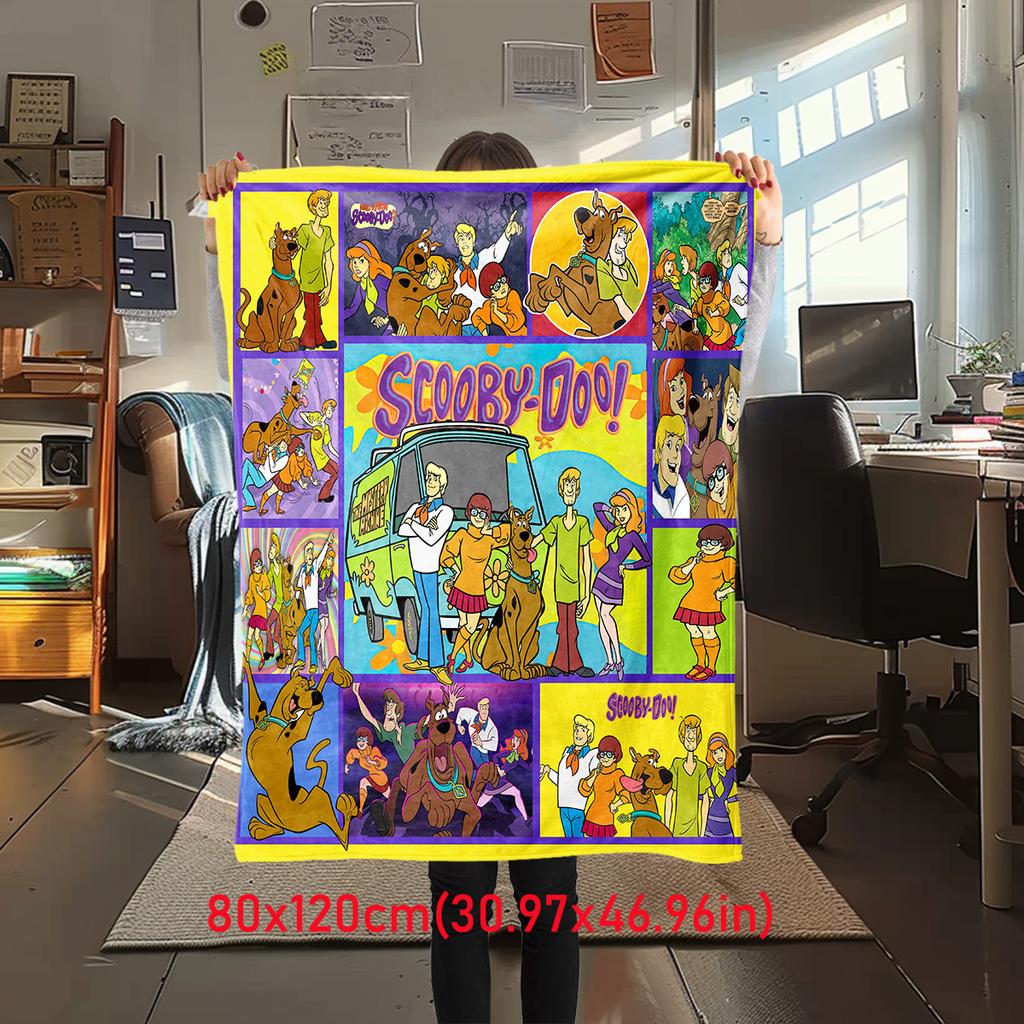 Halloween fantasy comedy adventure cartoon movie Scooby-Doo blanket soft home furnishing nap decoration four seasons warm Sherpa blanket U2