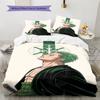 One Piece Roronoa Zoro Pattern Bedding Quilt Set Quilt Cover Pillowcase Home Birthday Gift(1 * duvet cover + 2 * pillowcase, without core)