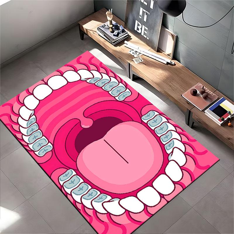 Open Mouth Cartoon Illustration suitable as a non-slip mat for the living room or bedroom sofa