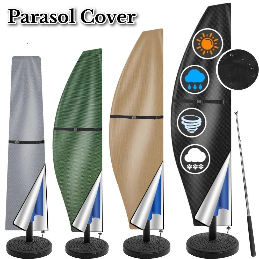 Waterproof Parasol Cover 210D PU Coating Heavy Duty Garden Parasol Cover with Zipper UV & Weather-Anti Umbrellas Parasol Covers
